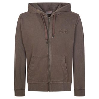 Sun 68 Zip-throughs, male, Brown, Size: M Felpa Full ZIP Rotture