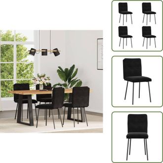 vidaXL Sedie da pranzo con schiuma - vidaXL Sedie da Pranzo 4 pz Nere in Velluto - Sedie da pranzo in metallo e legno