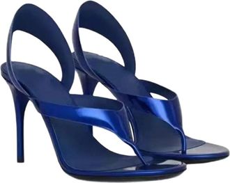 Generic Women Round Toe High Heel Sandals Business Casual Slip On Party Holiday Dress Shoes Blue