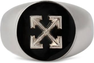 Off-white Anello Arrow con sigillo - Argento