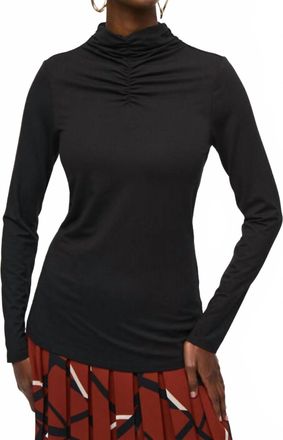 Joseph Ribkoff Rouched Neck Top In Black