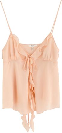 Chloé Ruffled Silk top - Pink Light - 38 (UK10 / S)