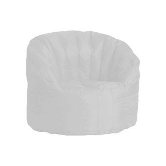 Talamo Italia Dmora Fauteuil Rond Rembourr&eacute;, Couleur Blanche, Dimensions 80 X 80 X 80 Cm