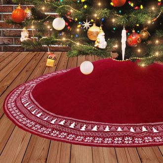 OEM Falda Para &Aacute;rbol De Navidad, Falda De Punto De 122 Cm Con Copos De Nieve Gruesos, Decoraci&oacute;n Antigua Para Fiestas, Alfombra, Revestimiento De Suelo -c