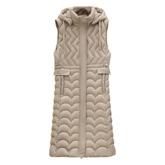 Generic Womens Quilted Vest Loose Solid Color Puffer Guilet Thermal Short Down Bodywarmer Lapel Collar Puff Waistcoat Zip Up Padded Vests With Pockets Winter 