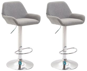 Clp Clp - Set De 2 Taburetes Braga En Tela Gris Cromado