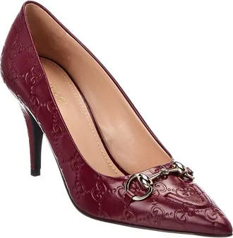 Gucci 90 Gg Horsebit Leather Pump
