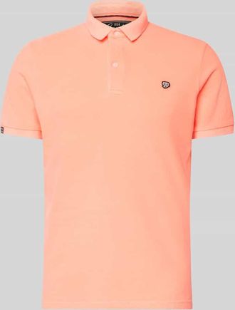 Superdry Regular Fit Poloshirt mit Logo-Stitching in Neon Orange, Gr&ouml;&szlig;e XXXL