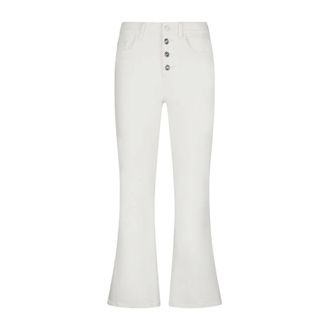 Liu Jo Wide Trousers, female, White, W32, High-Waisted Bootcut Trousers