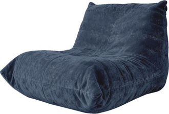 Urban Meuble Chaiselongue de suelo capiton&eacute; chenilla brillante, azul