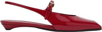 Prada Rode Slingback Platte Schoenen - Dames - Ballerinas - Rood - 36 EU - Schoenen