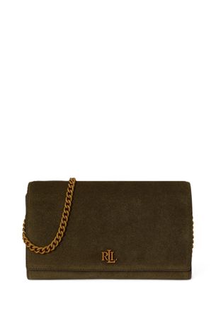 Ralph Lauren Gold Chain Rectangular Suede Clutch