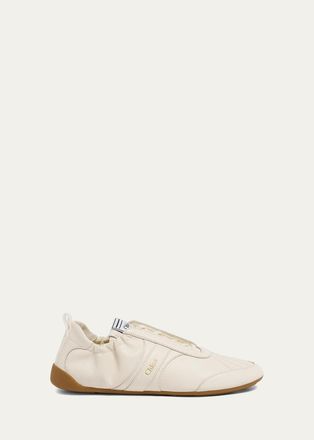 Chlo&eacute; Kick Leather Low-Top Sneakers