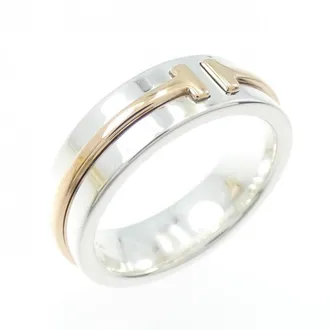 Tiffany & Co. Silver Pink Gold Pink Gold (18K) Silver 925 Band Ring (Pre-Owned)