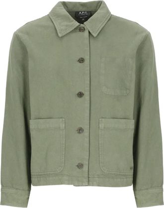 A.P.C. Camicia con tasche applicate e bottoni - Verde