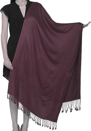 World of Shawls Unisex Plain Pashmina Scarf Shawl Stole Wrap High Quality 100% Viscose Factory Clearance SEASONAL COLOURS (Burgundy)