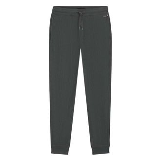 HUGO BOSS Heren joggingbroek met effen wafelpatroon (Groen)