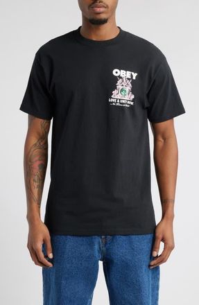 Obey Love & Unity Now Graphic T-Shirt in Black at Nordstrom, Size Large