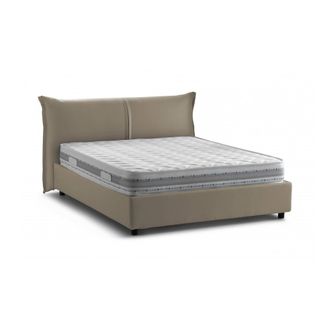 Dmora Cama Matrimonial Cloide, Cama Contenedor Con Revestimiento De Tela, 100% Made In Italy, Apertura Frontal, Con Colch&oacute;n De Cm 160x200 Incluido, T&oacute;rtola,