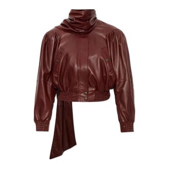 Chlo&eacute; Chaqueta de piel con bufanda desmontable - Jackets - Mujer - Rojo - S