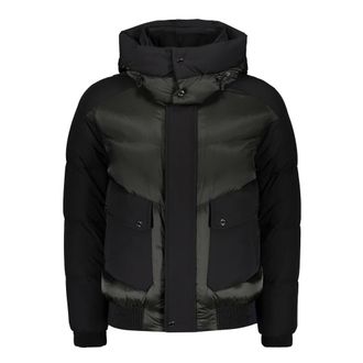 Moorer Donsjack met capuchon en zakken - Heren - Jassen - Groen - Maat: 4XL Viscose
