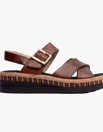 Rieker Womens Rieker V7951 Womens Cross Strap Sandals Brown - Size: 6.5