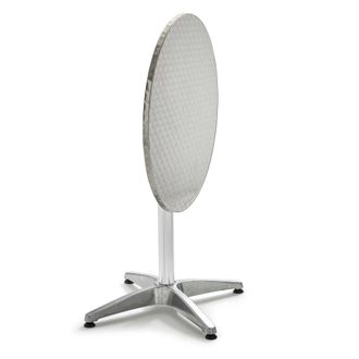 Oviala Mesa de jard&iacute;n redonda reclinable de aluminio