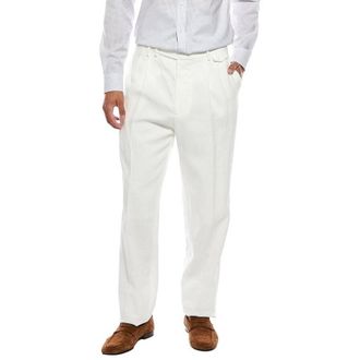 Brunello Cucinelli Off White Linen Trousers, Brand Size 56 (US Size 40)