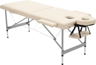 HOMCOM Homcom Camilla De Masaje Plegable Mesa De Masaje Port&aacute;til Con Altura Ajustable En 7 Posiciones Reposacabezas Aleaci&oacute;n De Aluminio 186x71x62-83 Cm