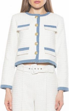 Alexia Admor Rose Tweed Jacket in Ivory Denim at Nordstrom Rack, Size 14