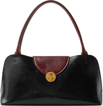 Versace Womens Vivian Leather East/West Shoulder Bag
