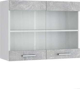 Vicco Mobile da cucina in vetro R-Line, Calcestruzzo, 80 cm