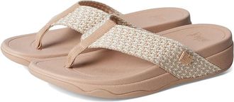 FitFlop Surfa Multi-Tone Webbing Toe-Post Sandals Womens Sandals Classic Beige : 11 M (B), Textile