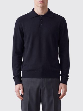 Zanone Long-Sleeved Pure Cashmere Knit Polo Shirt with a Classic Collar