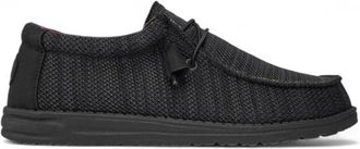 Hey Dude Rekbare polyester sok schoen - Heren - Veterschoenen - Zwart - 41 EU - Polyester - Schoenen