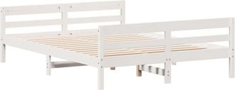 vidaXL Vidaxl - Estructura De Cama Sin Colch&oacute;n Madera De Pino Blanca 140x200 Cm