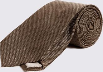 Moss Taupe Silk Semi Plain Tie