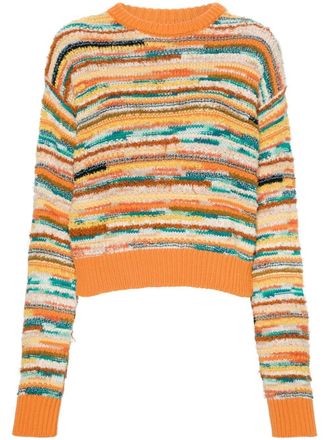 Alanui Gestreepte intarsia trui - Oranje