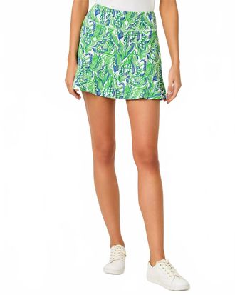 Lilly Pulitzer Upf 50+ Luxletic Zadora High Rise Skort In Putting Green Lilly Of The Valley
