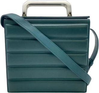 Bottega Veneta Pre-owned Vintage Schoudertas - Dames - Vintage Handtas - Groen - ONE Size - Leer - Vintage