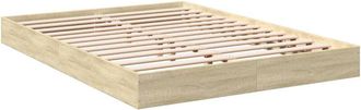 vidaXL Bed Frame without Mattress Sonoma Oak 140x200 cm Engineered Wood Vidaxl