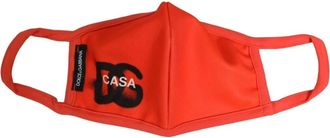 Dolce & Gabbana Mascherina in cotone stampato - - Accessories - Uomo - Rosso - ONE SIZE