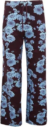 Lords of Harlech Paige Wide Leg Brushed Knit Pant in Serious Floral Plum at Nordstrom, Size Xx-Large