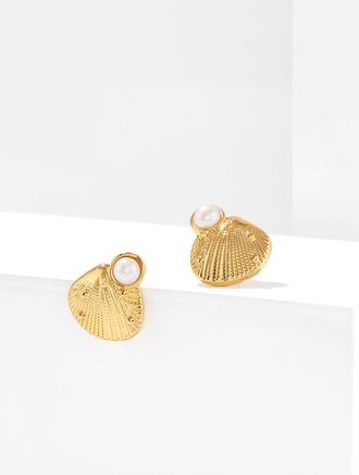 Talbots Seabrook Shell Earrings - Gold - 001 Talbots