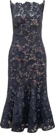 Self Portrait Spiral Kant Jurk - Dames - Feestkleedjes - Blauw - M - Polyester - Kleedjes