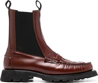 Hereu Alda woven 35mm Chelsea boots - women - Leather - 37 - Red