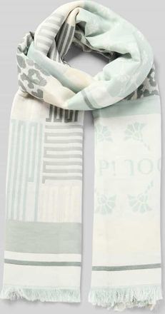 Joop Schal mit Label-Details und Fransen Modell Ailis in Aqua, Größe 1