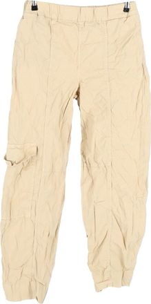 Ganni Ganni Washed Canvas Elasticated Curve Pants in Beige Cotton