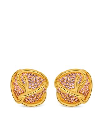 Oscar De La Renta knot gemstone-embellished earrings - Gold
