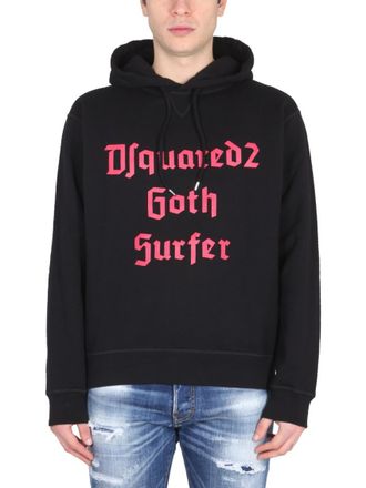 Dsquared2 Black Graphic Hood Sweatshirt